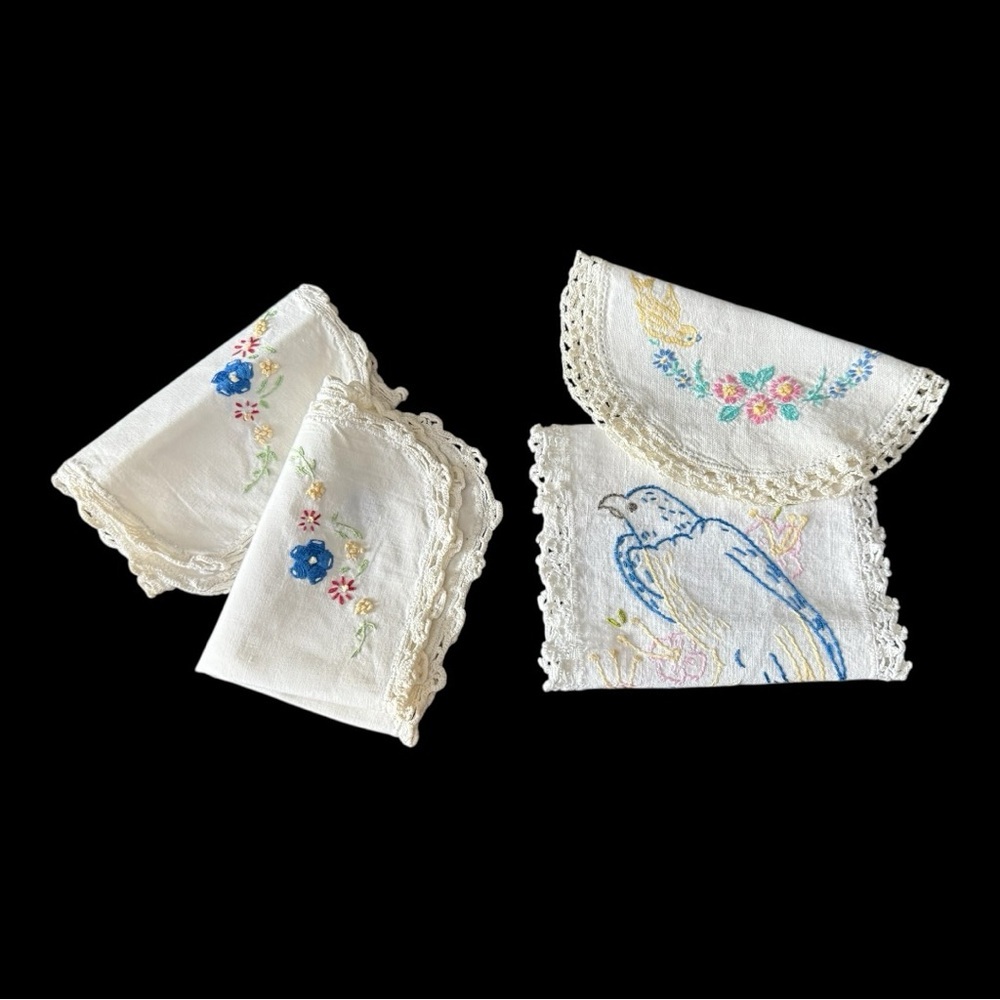 Vintage Hand-Embroidered Linens